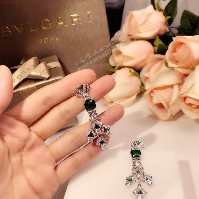 Bvlgari飾品 寶格麗彩鑽流蘇裙子鑲鑽耳環 耳釘  zgbq3227